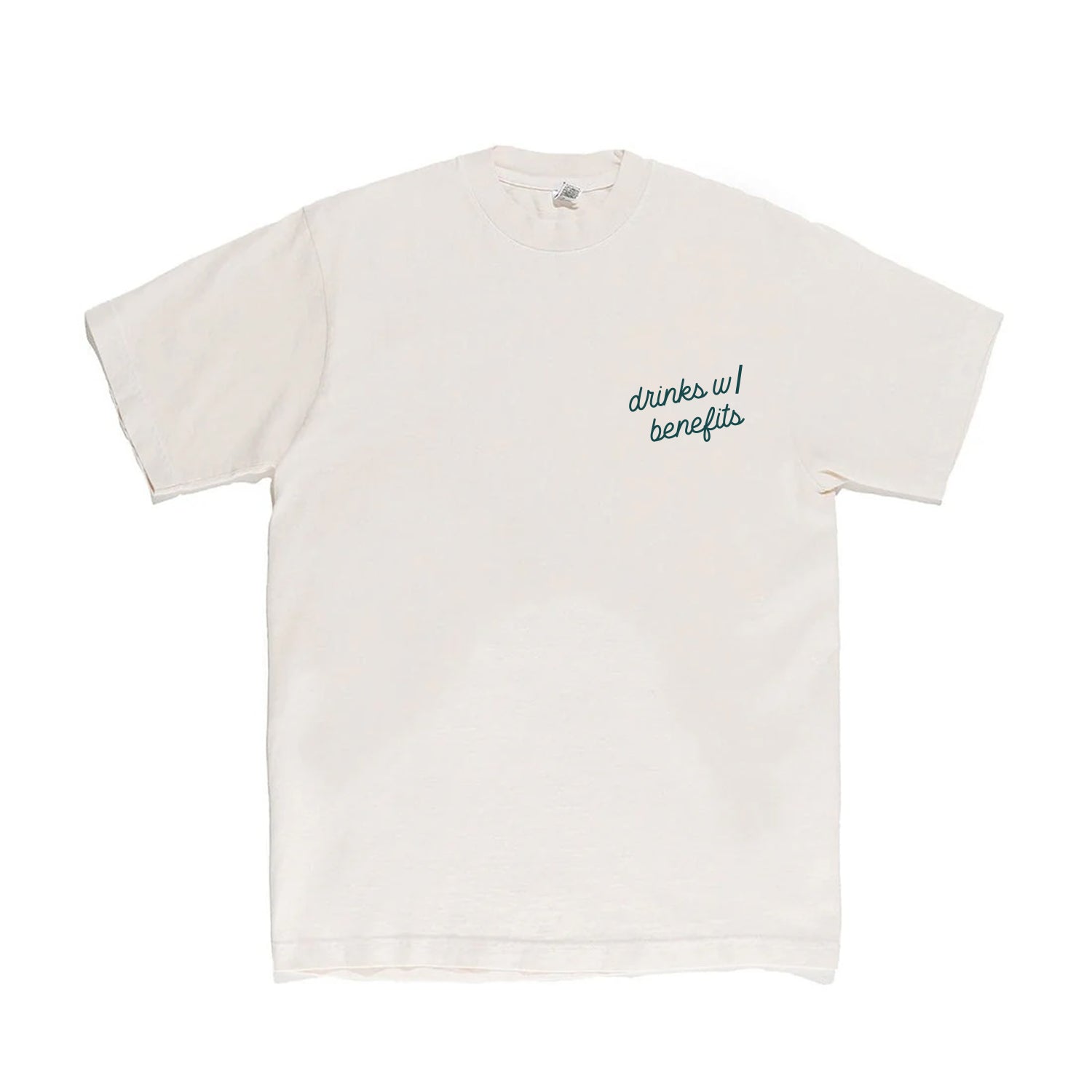 Drinks w/ benefits oversized white tee