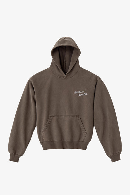 Drinks w/benefits brown hoodie
