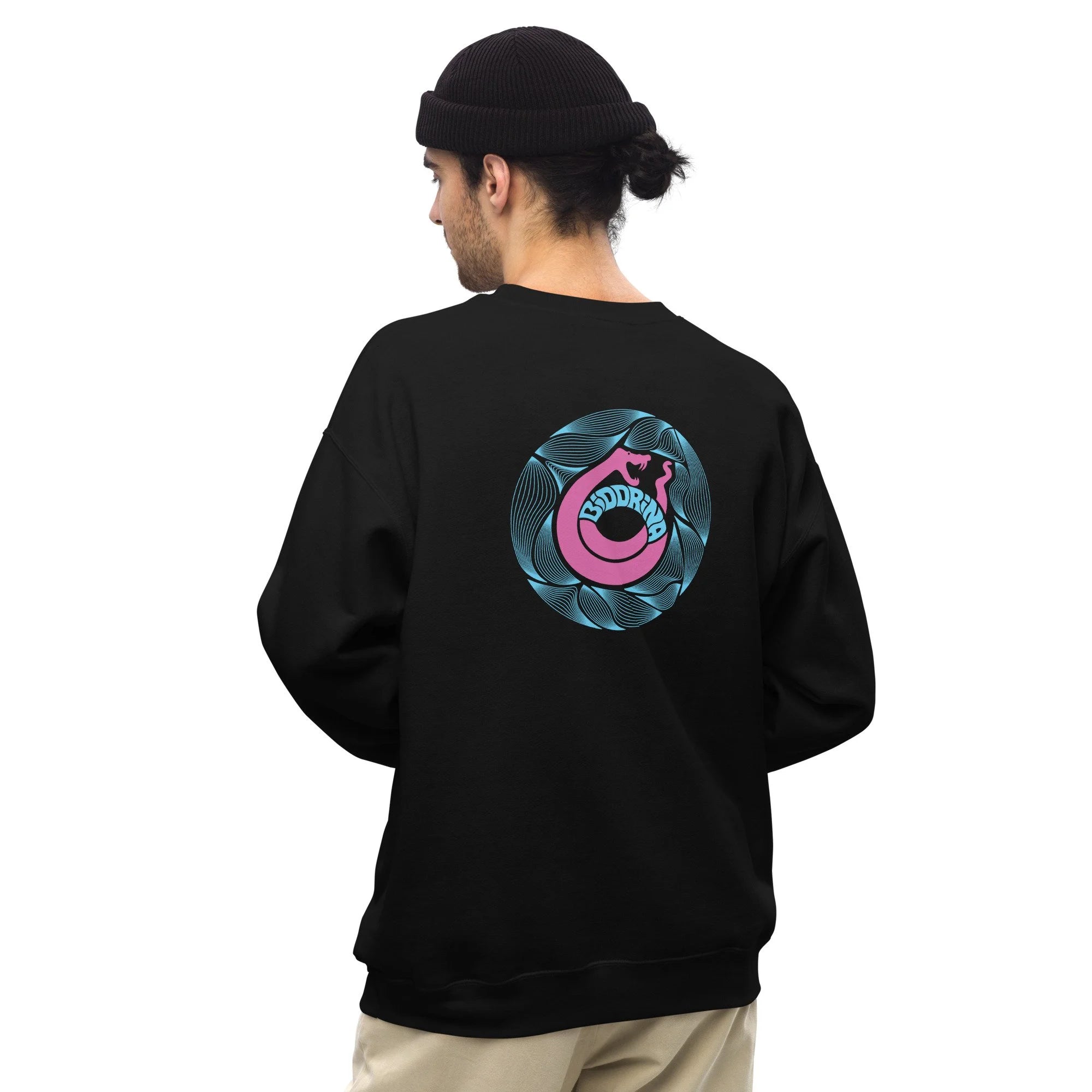 Biddrina's Snake Logo Sweatshirt, Pink & Blue